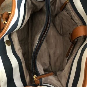 Navy and White Authentic Michael Kors Bag